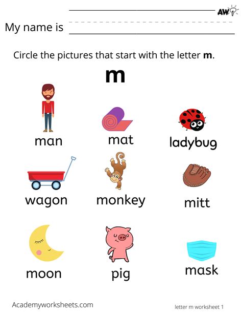 Learn The Letter M .